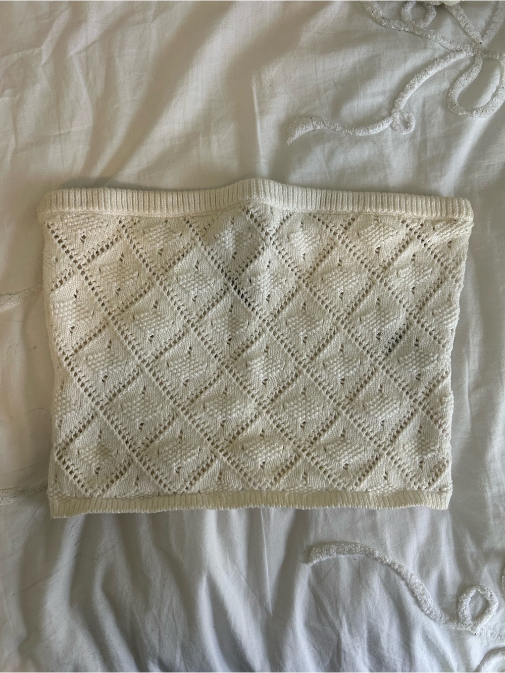 Rhythm Cream Knit Diamond Pointelle Top